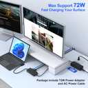 New MS Surface Dock 2, 11-in-1 Surface Pro Docking Station 4K@60HZ HDMI+VGA, Surface Docking Station for Surface Pro 11/10/9/8/X/7/6/5/4/3, Surface Laptop 6/5/4/3/2/1, Laptop Go 3/2/1, Book