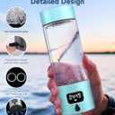 340ml Portable Hydrogen Water Bottle Generator with PEM-SPE Technology, Glass Exterior & Aluminum Shell, Produces 5000 ppb Hydrogen in 10 Minutes, for Home, Gym, Office & Travel