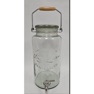 Mason Craft & More Drinkware Collection- Durable Glass Beverage Glassware, Gallon Mason Drink Dispenser With Leak Proof Spigot and Screw On Metal Lid  7 L