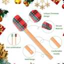 8 Pieces Christmas Silicone Spatula Santa Claus Pattern Set Xmas Cake Silicone Spatula with Wooden Handle for Kitchen Stirring Cooking Baking(Stripe Color)