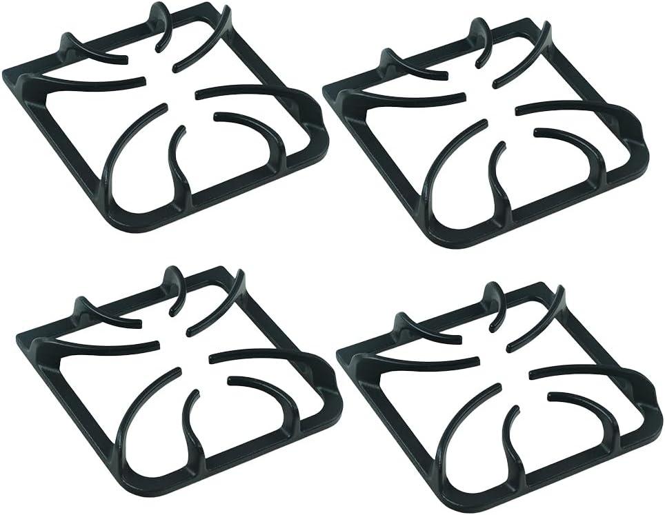 316202405 Stove Burner Grate Replacement Parts for Frigidaire Kenmore Stove, Gas Range Rack Set for Frigidaire, Burner Top Parts Cast Iron Rack 8.85 x 8.8 inches 4 Pack