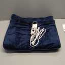 Electric Heated Foot Warmers for Men and Women,Double-Sided Heating,6 Fast Heating Settings 3 Timers,10 ft Cord Electric Fast Heat Pad with Heat Settings Under Desk,Bed,Office,Home (Navy Blue)