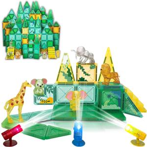 2 x Magtiles | Magnetic Tiles for Kids Ages 4-8 Educational Toys Magnet Building Blocks 54 Set Montessori Cubes for Boys Girls Gift Birthday Present Sensory Learning