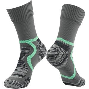 RANDY SUN Waterproof Breathable Socks, [SGS Certified] Unisex Novelty Skiing Trekking Hiking Wading Trail Socks (Green&gray) S