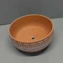 Thirtypot 8 Inch Large Round Terracotta Succulent Planter Pot with Drainage Hole and Saucer, Shallow Bonsai Pot for Indoor Plants Has Crack