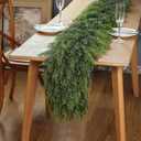 Real Touch Christmas Cedar Garland -5ft Artificial Garlands Faux Cedar Fake Pine Needles Garland for Fireplace,Table,Window,Stairs,Mante,Holiday Indoor Outdoor Xmas Decor(2PCS)