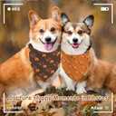 4 x Thanksgiving Dog Bandanas Puppy Scarf - Gobble Turkey Dog Outfits - 2 Pcs Adjustable Triangle Double-Layer Reversible Fall Pet Bandanas for Small Medium Large Dogs