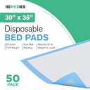 Remedies - Bed Pads Disposable Adults, Seniors, Kids & Puppy Pads - 30" x 36" - Large Disposable Underpads - 50 Count, Incontinence Underpads for Beds & Furniture, Dog Pee Pads, Dogs Chucks Pads
