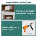 Babelio Baby Gate for Stairs, Kitchen & Doorways, No Bottom Bar| One-Handed Operation| Auto-Close| Hardware Mount (Drill Needed) Safety Dog/Pet Gate (Black - B17, 26-43" W, 28" H)