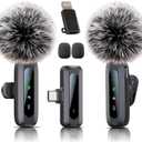 Wireless Mini Microphone for iPhone 15/16/17, iPad, Android, Wireless Lavalier Microphone with Noise Reduction, Portable USB C Lapel Mic for Video Recording, Vlog, Tiktok, YouTube