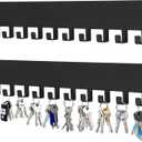 2 Pack Key Holder for Wall,Key Hooks with 10 Hooks,Key Holder Wall Mount Self Adhesive, Key Rack for Wall No Drill for Living Room, Kitchen, Bathroom, Garage (Black)