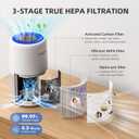 Air Purifier for Home Bedroom, AromaRoom H13 HEPA Air Filter For Smoke Pollen Dander Hair Smell Air Cleaner, 3-in-1 Filter with Sleep Mode, Quiet Air Cleaner For Pets, Home, Baby Room (White)
