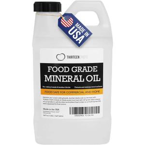 Thirteen Chefs Mineral Oil - 64oz Food Grade Conditioner for Wood Cutting Board, Countertop & Butcher Block, Lubricant for Knife or Meat Grinder - Safe USP Finish on Marble, Soapstone