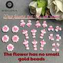 Set 20Pcs Pink Heart 3D Flowers for Nails, Handmade 3D Acrylic Flowers for Valentine - Wedding Nails, Flower Nail Made by Acrylic Powder Design Deco Nail Art Women Girls (15 Pink Heart 2#)
