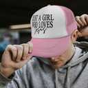 That Sounds Like A Mans Jobs Trucker Hat Running Cap for Girlfriends (Pink)