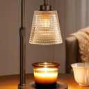Innqoo Brown Candle Warmer Lamp with Timer, Dimmable Candle Warmer for Jar Candles, Height Adjustable Wax Melts Warmer, Birthday Gifts for Women Mom, House Warming Gifts New Home Decor