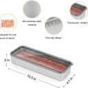 1Pack Bacon Holder for Fridge,Bacon Container for Refrigerator,Deli Meat Box for Refrigerator,304SS Airtight Food Storage Container,Stackable Fridge Organizer with Locking Lid (BPA Free)
