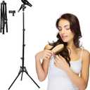 Hair Dryer Stand - 64.5 inch Height Adjustable Hands-Free Lazy Blow Dryer Holder with 180 Degrees Rotatable Larger Clamp Non-Slip Tripod, for Bathroom, Vanity, Makeup Room Floor or Countertop Pet Salon