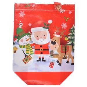 Santa Claus Snowman Deer Reusable Christmas Bag-Red