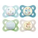 MAM Original Day & Night Pacifiers, Binky Pacifier for 0-6 Months, BPA-Free Silicone, Glows in The Dark, Best for Newborn Babies, Developed with Medical Experts, 4 Count Binkies (Artic Blue / Ivory)