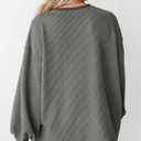 PRETTYGARDEN Womens Long Sleeve Tops 2025 Fall Fashion Shirts Trendy Clothes Casual Loose Crewneck Ribbed Knit Tunic Blouse (S)