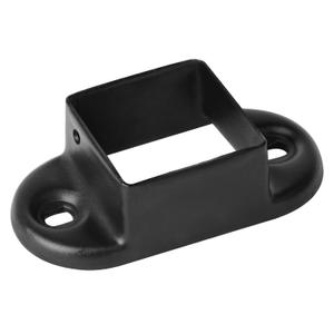 10 Pack Black Square Post Flange Base Fence Bracket Fits 1-1/2" Sqaure Tube, 1.5 mm Thick, Light Duty