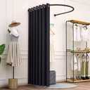 Fitting Room for Boutique, Wall-Mounted Changing Room with U Shaped Rod 80 cm