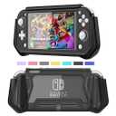 iNOTOGG Compatible Nintendo Switch Lite Screen Protector Case Cover with Hand Grip, Detachable Protective Case with Shockproof and Anti-Scratch Design for Nintendo Switch Lite, Black