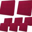 Newwiee 8Pcs Stretch Patio Cushion Covers Outdoor Cushion Covers for Patio Furniture Replacement Couch Sofa Slipcovers Jacquard Textured Soft Fabric Washable Furniture Protector(Wine Red,Elegant)