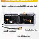 Chrome Headlight Housing Base With Wire Harnesses Compatible with Kenworth T400 T600 T800 W900 K100 C500, Peterbilt 378 379 Headlamp Set Left and Right Side Semi Truck Accessories