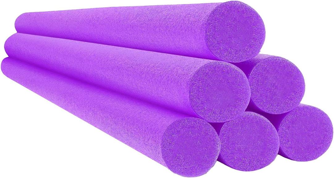 Purple Pool Noodles 52" x 2.5" Inch Swimming Foam Tube, Floating Thick Noodles for Floating, Pool Accessories, 3 PCs