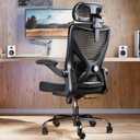 Ergonomic Office Chair - X-Shaped Computer Desk Chair Comfy, Gaming Chair, Office Chair with Lumbar Support, Mesh Office Chairs with Headrests (Black)