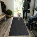 iCustomRug Entryway Mat, 3 x 10ft, Black, Indoor/Outdoor, Waterproof TPR Backing, Low-Profile All-Weather Utility Carpet