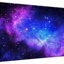 Large Gaming Mouse Pad Galaxy Stars Space Desk Mat,Non-Slip Rubber Base Stitched Edges,Extended Mousepad for PC,Laptop,Office,Home Decor(31.5 x 11.8 Inch)