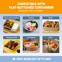 FORABEST Heated Lunch Box  80W Electric Lunch Box for Adults, 12V/24V Car & Truck + 110V/220V for Office & Travel  Cooks or Warms Meals, Full Utensils & Premium Carry Bag (Black)