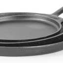 Commercial CHEF 3-Piece Cast Iron Griddle Set, Pre-Seasoned Cast Iron, Includes 8, 10 & 12 Griddle Pans, Works on All Cooktops Including Induction, Outdoor Cookware for Campfires, CHCI81012