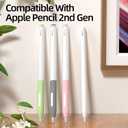 Pencil Case Compatible with Apple Pencil Pro/Apple Pencil 2nd Generation Case, 3 Pack Silicone Translucent Two-Tone Pencil Case, [with 10 Silicone Tip Cover].(Pink, Gray, Matcha)