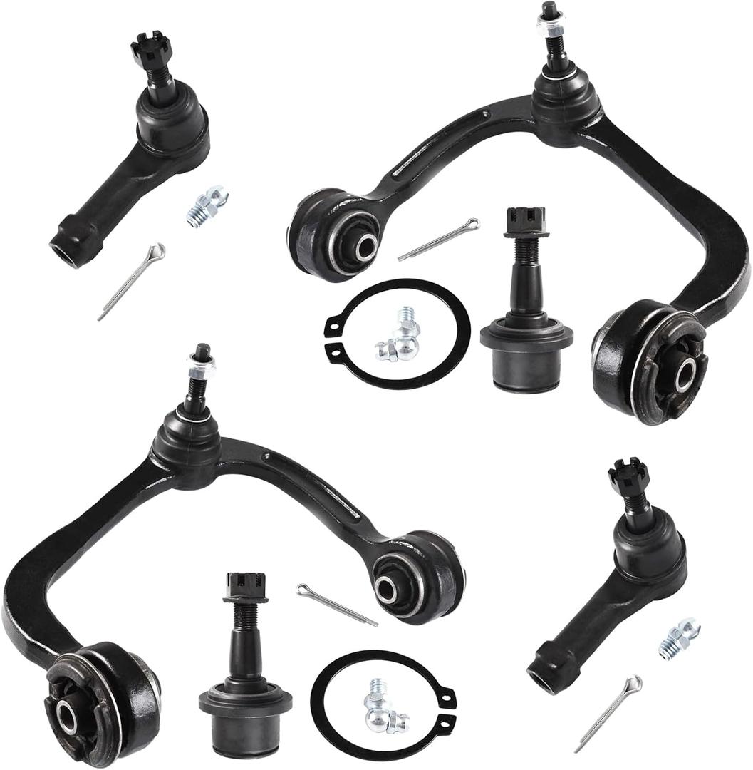 6pcs Suspension Kit for Ford F-150 Lincoln Mark LT 2004-2008, Front Upper Control Arms and Lower Ball Joints and Outer Tie Rod Ends
