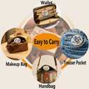 Leimandy Embroidered Pocket Mirror Double-Sided 1x/2x Makeup Mirrors Portable Compact Mirror for Purse Bridesmaid Gift Bridal Shower Gift Birthday Gift L1 (Purple Lavender)