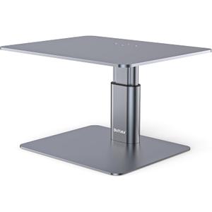 BoYata Monitor Stand, Adjustable Monitor Riser Metal Computer Stand Compatible with TV, PC, Laptop, Computer, iMac, and All Screen Display-Space Grey