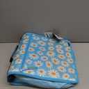 Case-it Mighty Zip Tab School Zipper Binder | 3-Inch O-Rings, 600-Sheet Capacity, 5-Subject Expanding File Folder, Multiple Pockets & Storage Organizer, Shoulder Strap | D-146 Light Blue Daisy