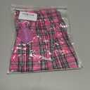 Avidlove Sexy Lingerie Set for Women Plaid Mini Skirt Outfit with Thong Set 4 Piece (Large, Pink)