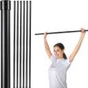 6 Set 5ft Yoga Stick Adjustable Stretching Sticks, Black Exercise Stick with Non-slip Rubber Ends, Posture Corrector Stretch Tool for Mobility Training, Workout, Balance Fitness (Per Set 5ft, Black)