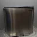 SONGMICS Trash Can, 2 x 10.6 Gallon (2 x 40 L) Garbage Can for Kitchen, with 15 Trash Bags, 2 Compartments, Plastic Inner Buckets and Hinged Lids, Airtight, Silver and Black ULTB730E80