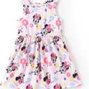 Disney Minnie Mouse Princess Frozen Elsa Stitch Girls Dress Sleeveless & Short Sleeve Casual Summer Clothes Baby to Toddler, 4-5Y