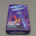 HOMQYTE Rechargeable Disc Launcher with 6 Flying Spinners for Outdoor Activities Game White Elephant Gift Fidget Toys (Blue)