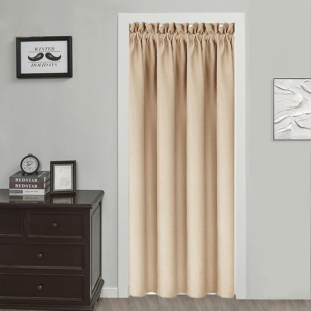 Gxi Doorway Curtain Blackout 78 Inches Length Rod Pocket Drapes Room Darkening Thermal Insulated Energy Efficient Window Treatment for Bay Window 1 Panel W39 x L78 Inch