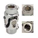 3/4" 36 Spline X 3/4" DD Steering Shaft U Joint Single Chrome Universal Joint Coupling, 3-1/4" Overall Length