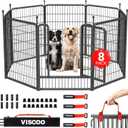 Dog Playpen Outdoor, 8 Panels 40" High Heavy Duty Metal Dog Pen, Pet Fence for Large/Medium/Small Dogs, with Doors Foldable Metal Dog Fence Exercise Pen for RV, Camping, Yard