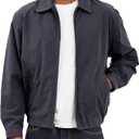TALL MEN'S AUBURN LIGHT WEIGHT ZIP FRONT GOLF JACKET,  Navy Blue, M
